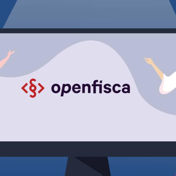 OpenFisca logo on a desktop screen. 